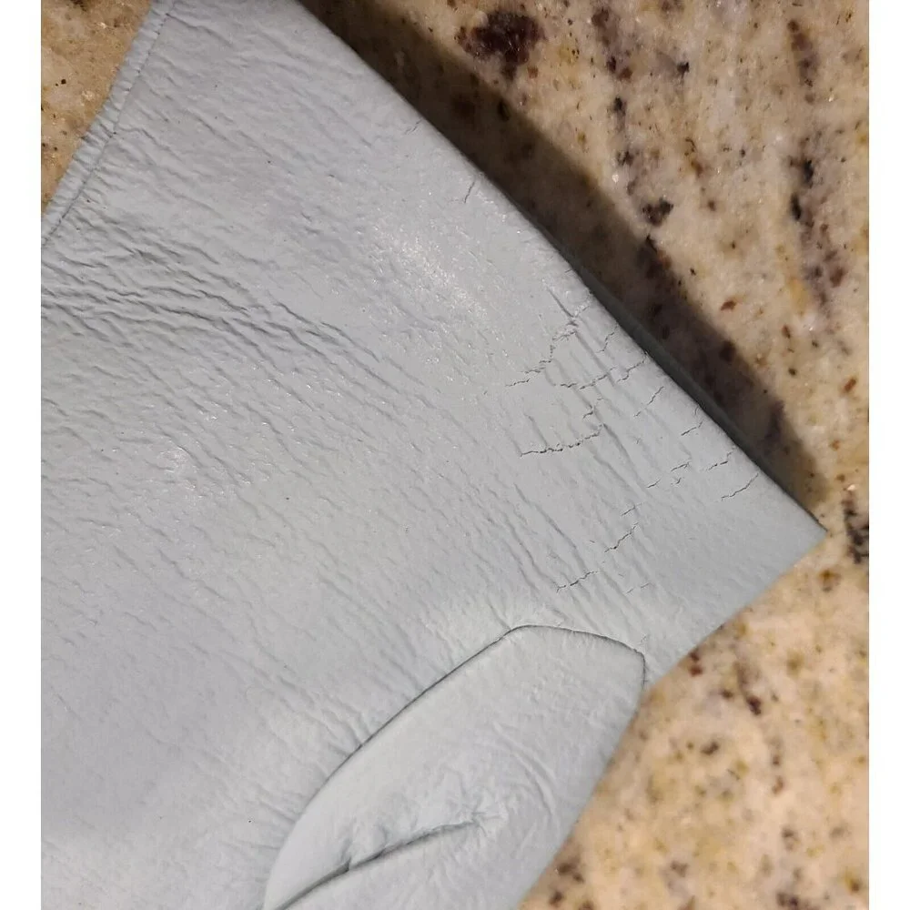 Vintage Size S Sage Green Faux Leather Lined Gloves *cracking* Read
